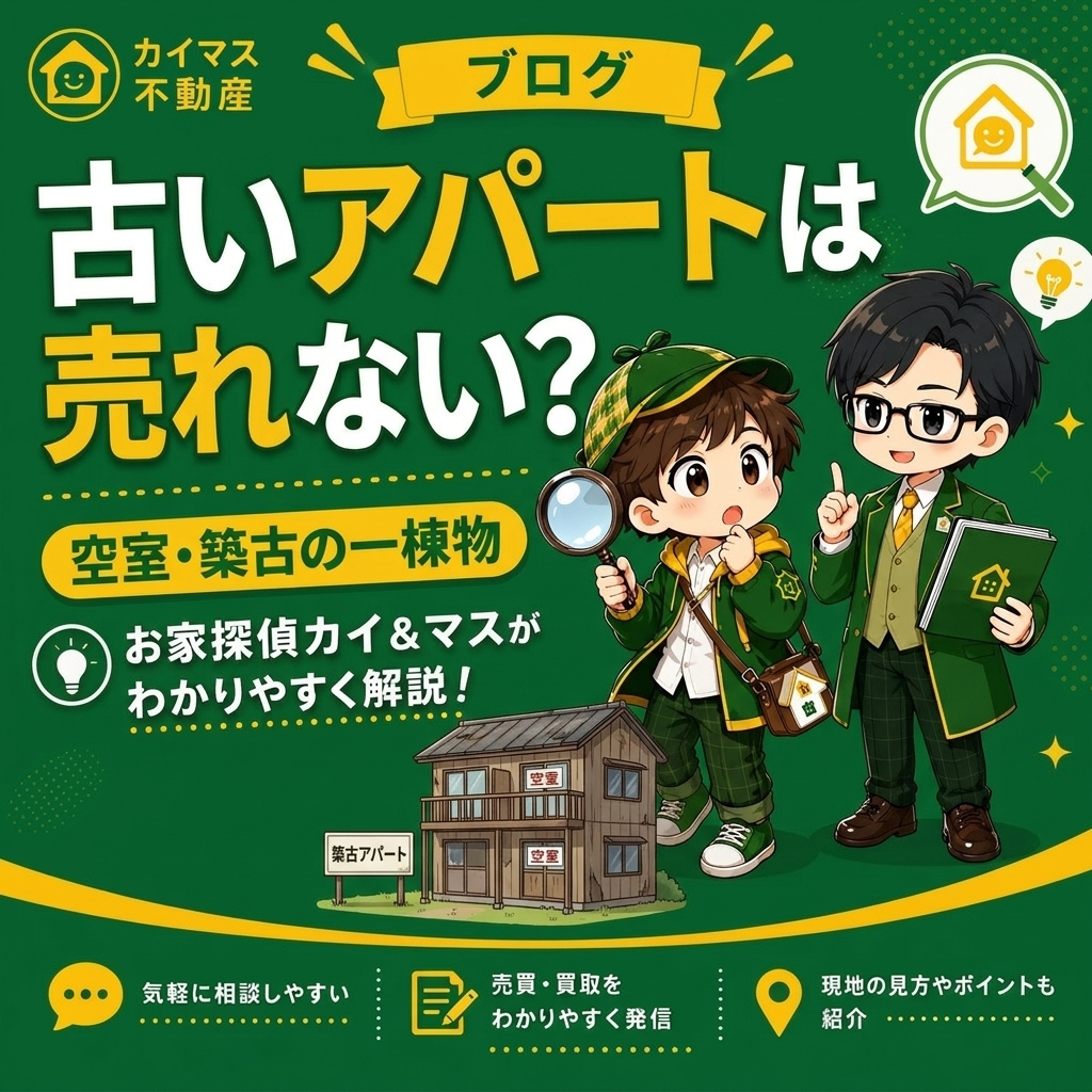 【築古アパート】空室だらけの古い一棟物は売れない？マスの太鼓判で現状のまま即金買取！