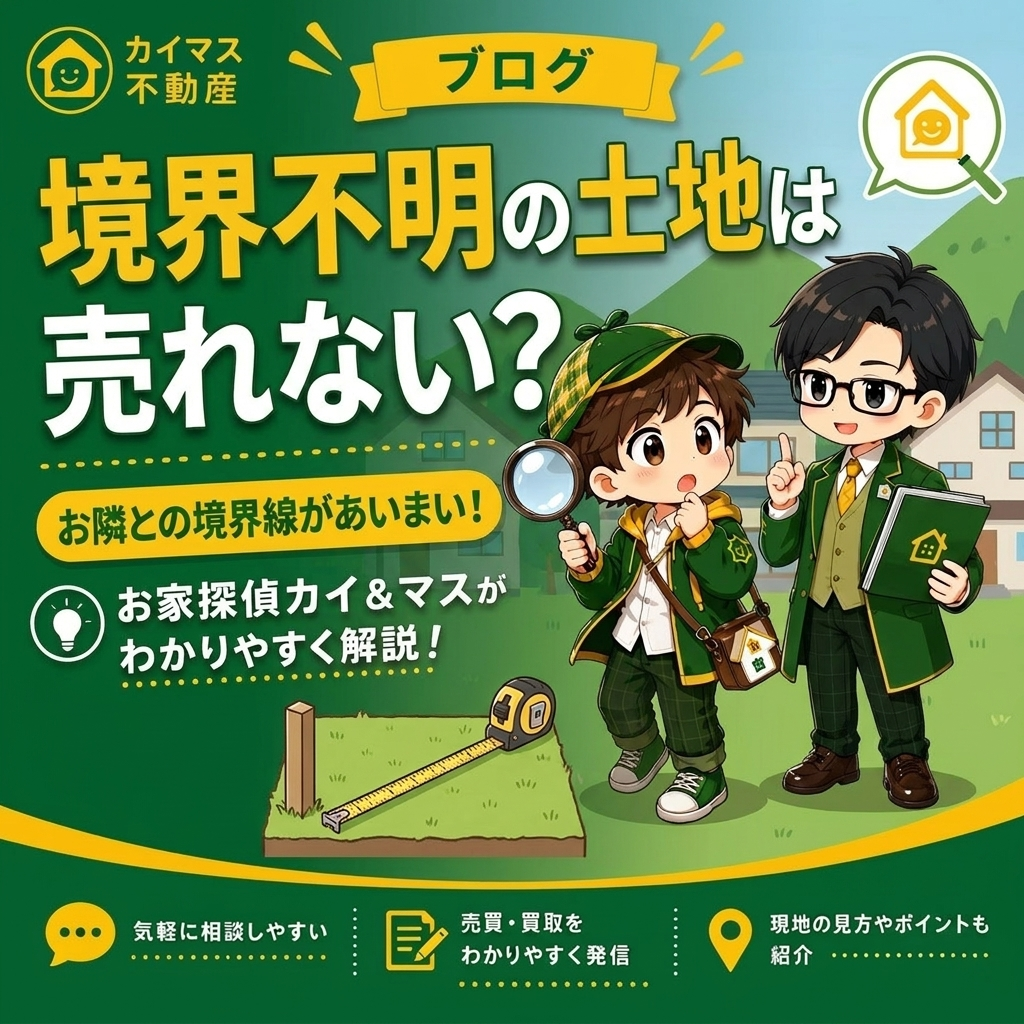 【境界未確定】お隣との境界があいまいな土地は売れない？マスの太鼓判で現状のまま即金買取！