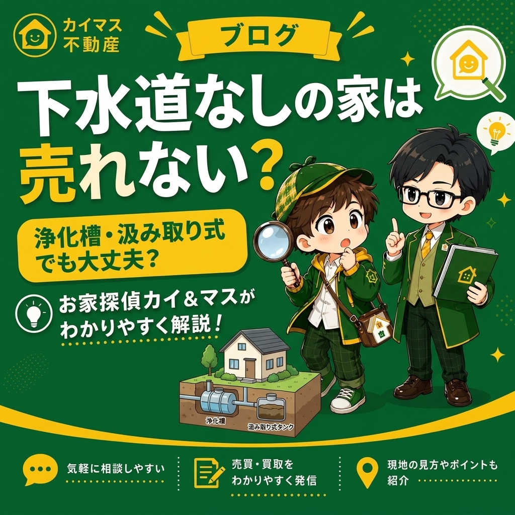 【浄化槽・汲み取り式】下水道につながっていない家は売れない？マスの太鼓判で現状のまま即金買取！