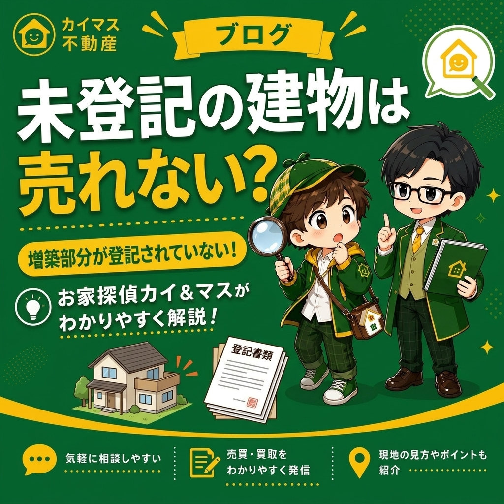 【未登記建物・増築】登記されていない建物がある家は売れない？マスの太鼓判で現状のまま即金買取！