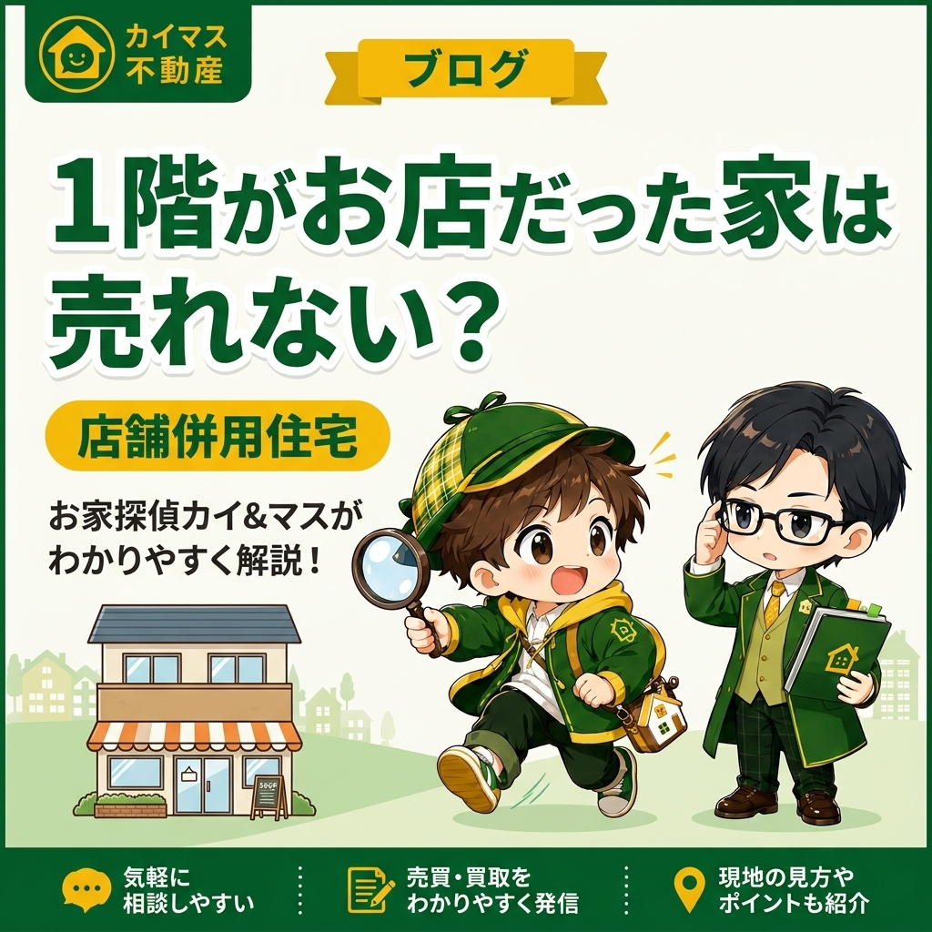 【店舗併用住宅】1階がお店だった家は売れない？マスの太鼓判で現状のまま即金買取！