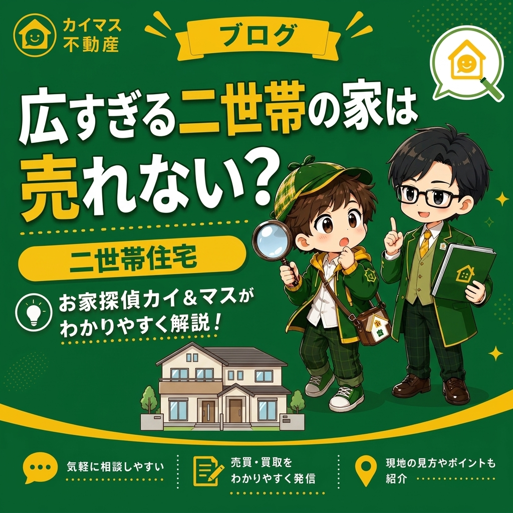 【二世帯住宅】広すぎる二世帯の家は売れない？マスの太鼓判で現状のまま即金買取！