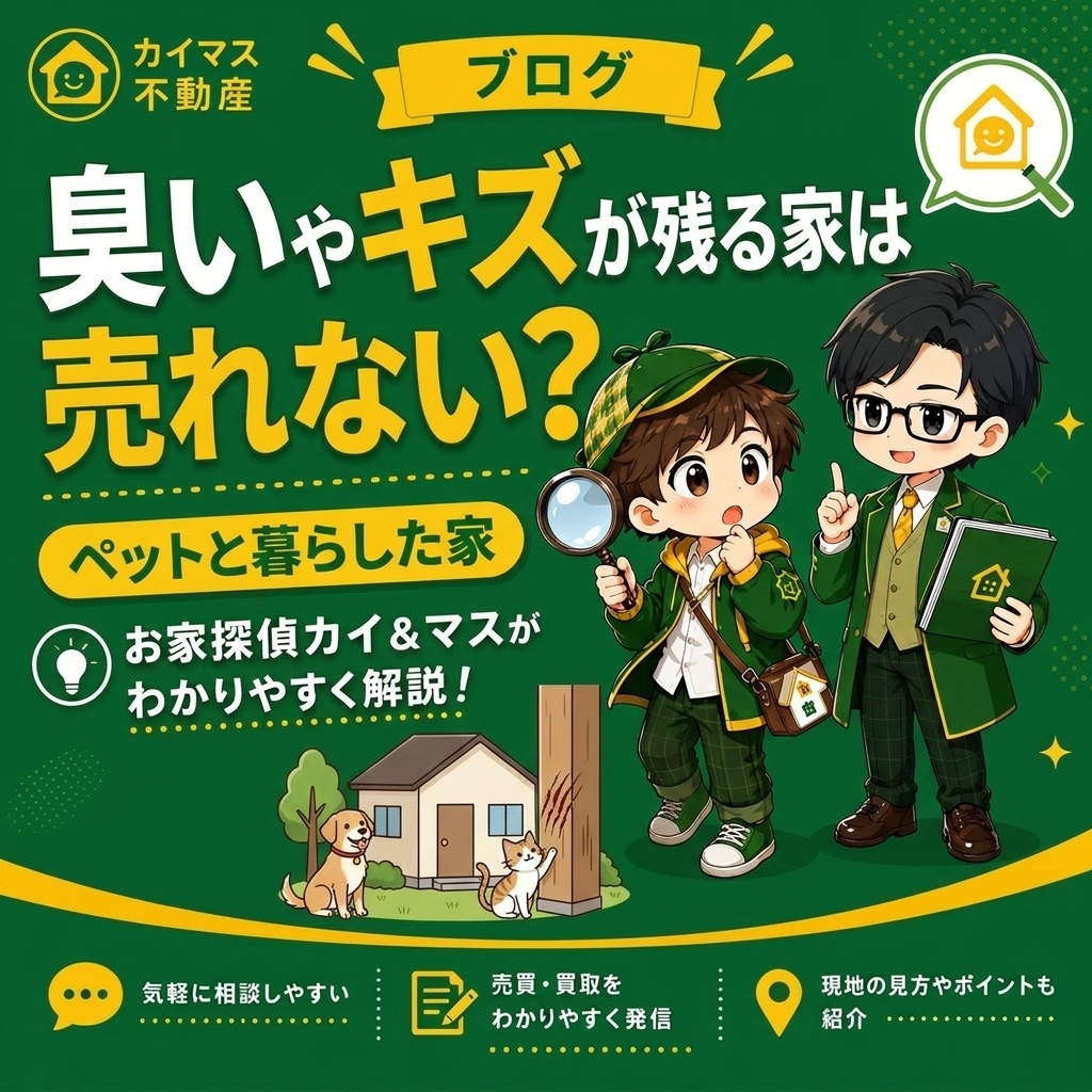 【ペットと暮らした家】臭いやキズが残る家は売れない？マスの太鼓判で現状のまま即金買取！