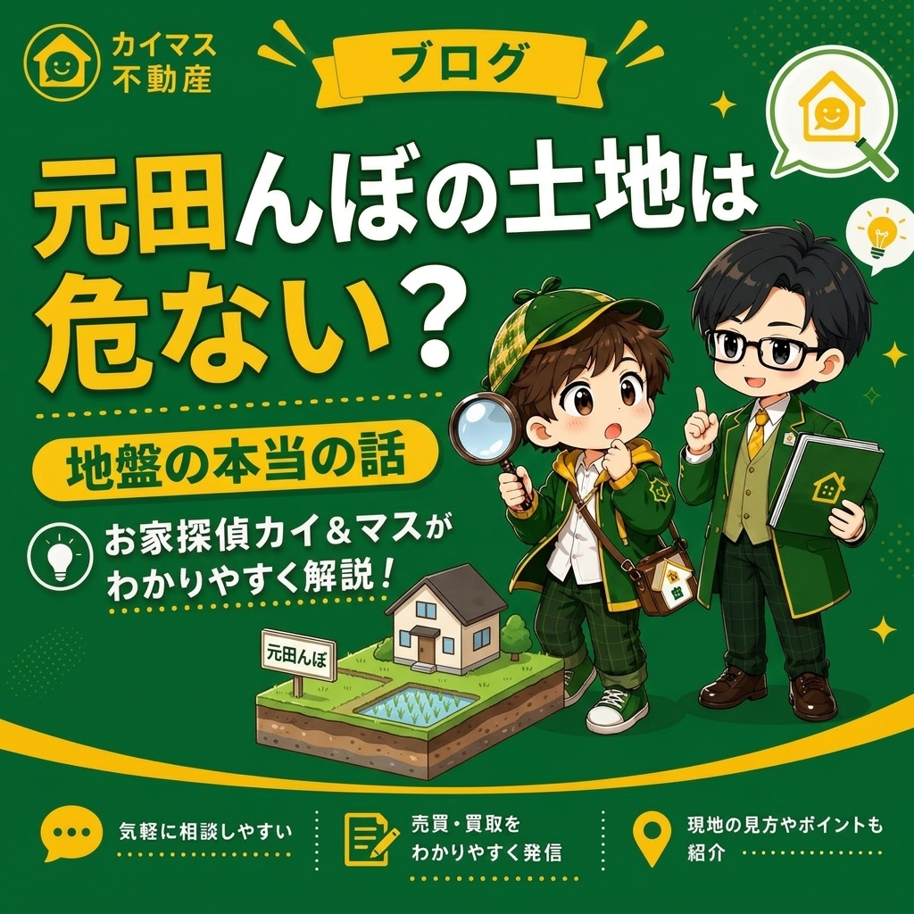 【元田んぼの土地】地盤が心配な土地は売れない？マスの太鼓判で現状のまま即金買取！