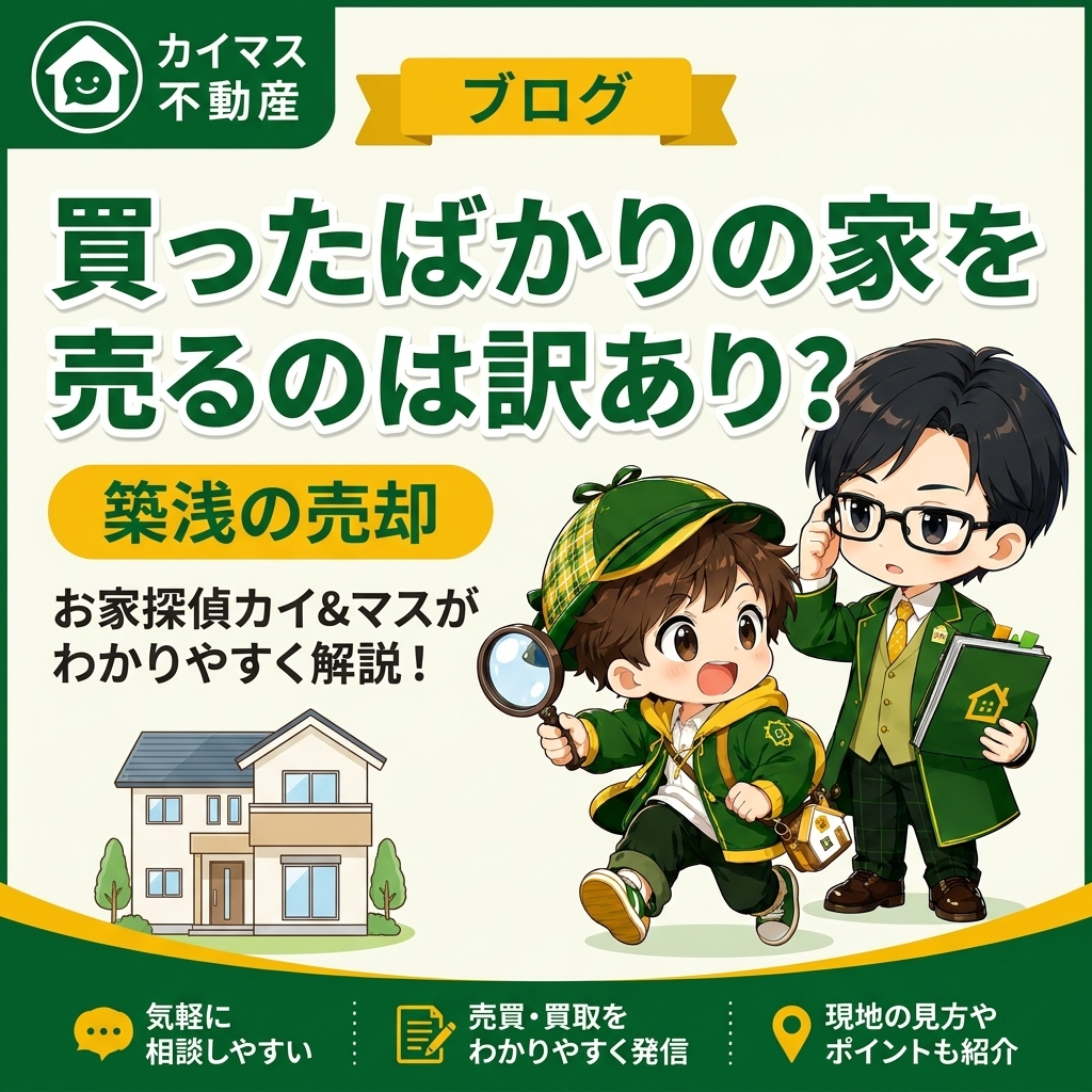 【築浅売却】買ったばかりの家を売るのは訳あり？マスの太鼓判で現状のまま即金買取！