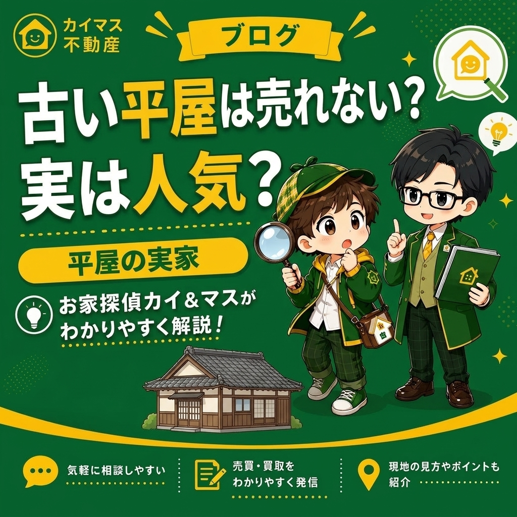 【古い平屋】平屋の実家は売れない？実は人気？マスの太鼓判で現状のまま即金買取！