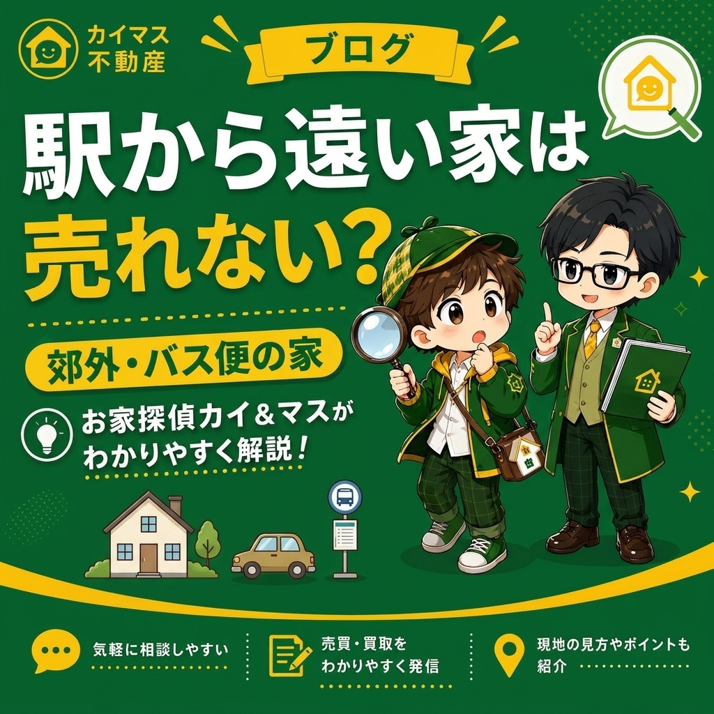 【駅から遠い家】郊外・バス便の家は売れない？マスの太鼓判で現状のまま即金買取！