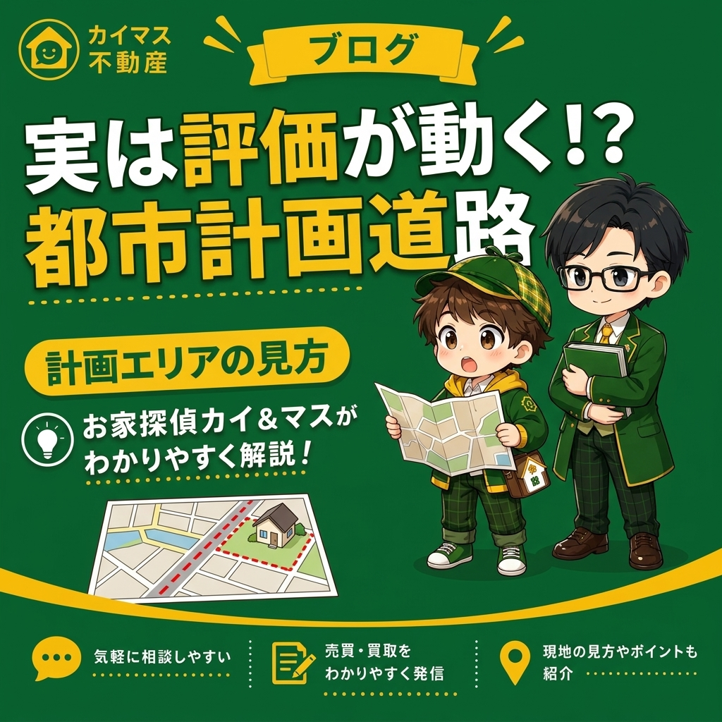 【都市計画道路】意外と評価が動く！？計画エリアの土地の正しい見方 マスの太鼓判で現状のまま即金買取！