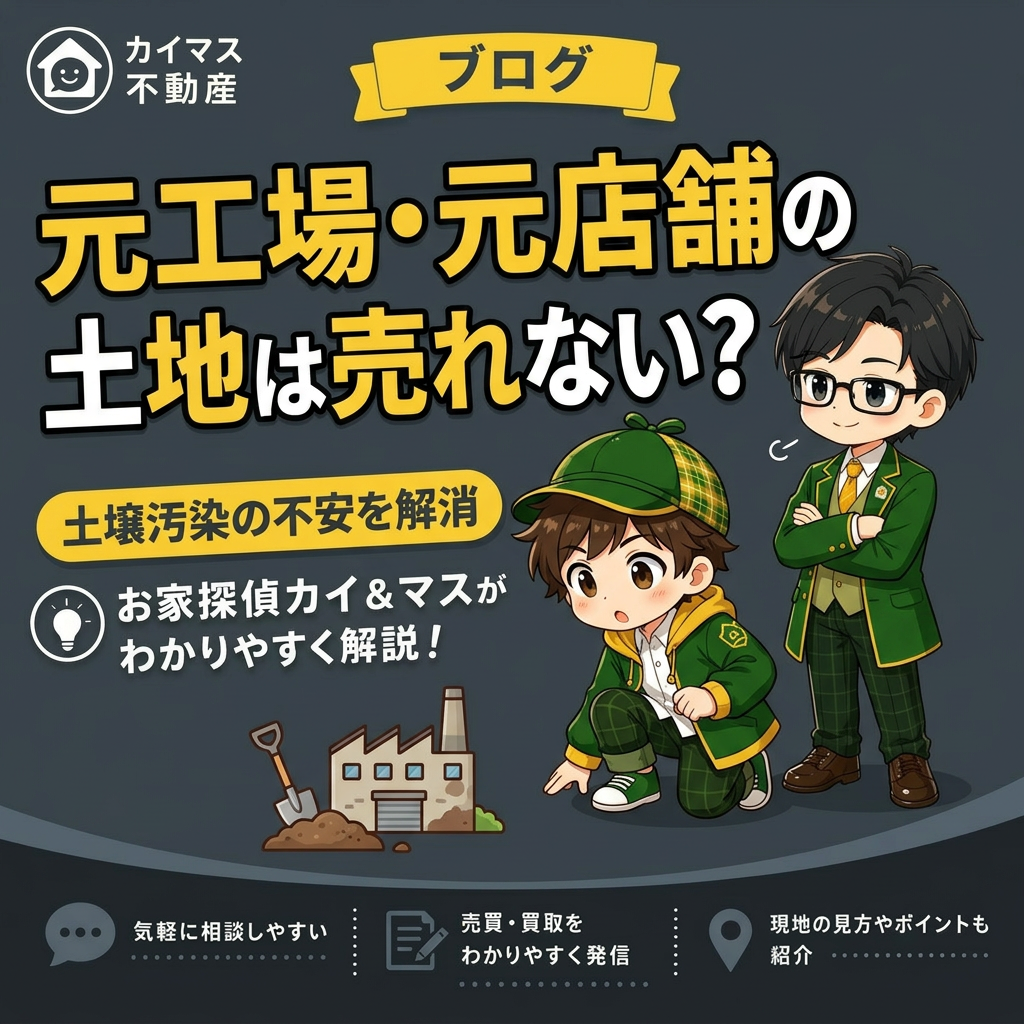 【土地の履歴】元店舗・元工場だった土地は汚染が心配で売れない？マスの太鼓判で現状のまま即金買取！