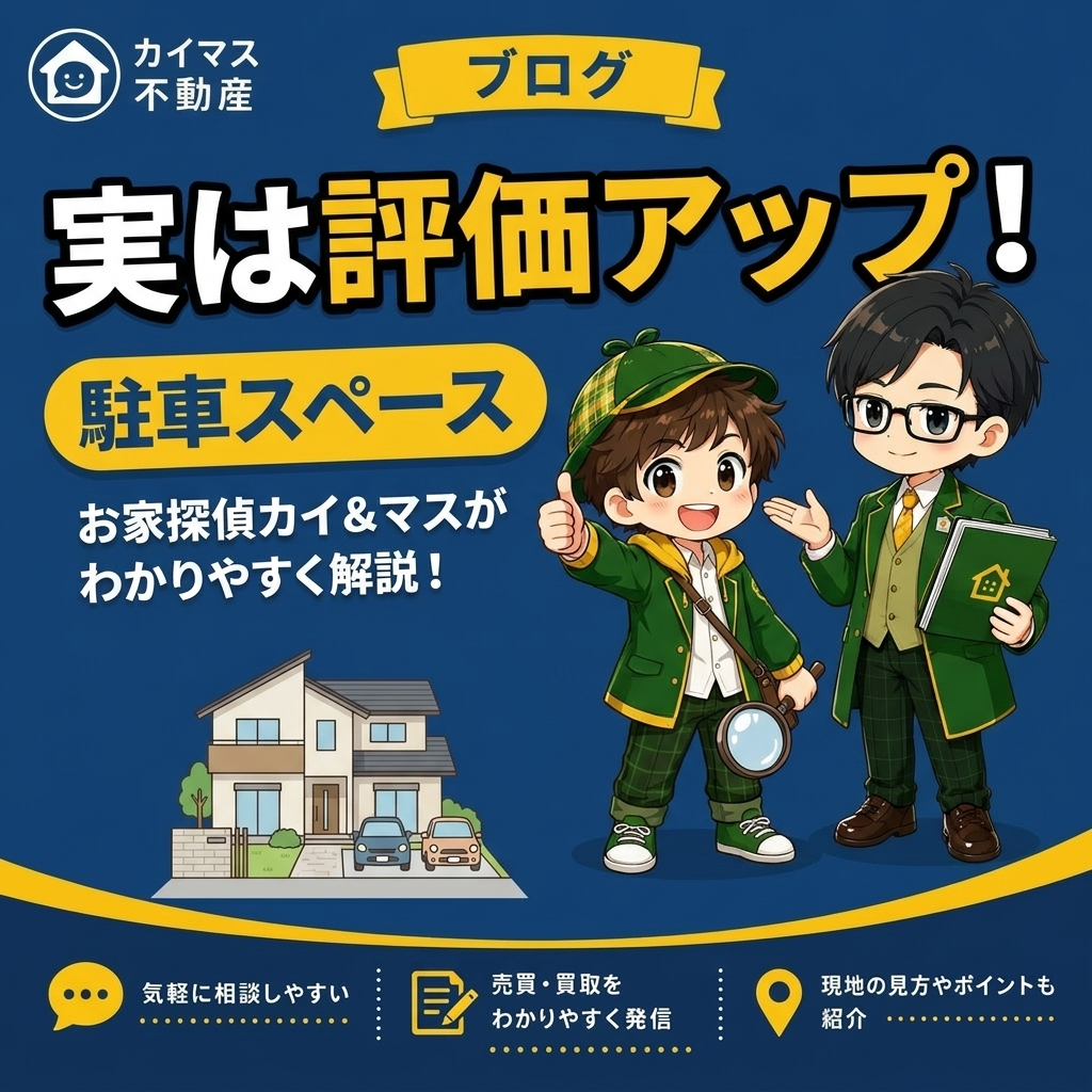 【駐車スペース】実は富山で一番効く加点！車が停めやすい家が強い理由 マスの太鼓判で現状のまま即金買取！